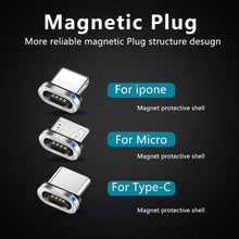 Load image into Gallery viewer, Round Magnetic Cable plug Type C Micro USB C 8 pin Plugs Fast Charging Adapter Phone Microusb Type-C Magnet Charger Plug
