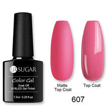 Load image into Gallery viewer, UR SUGAR 7.5ml Matte Nail Gel Polish Purple Series Hybrid Varnish Nail Art Semi Permanent UV Gel Varnish Soak Off Matte Top Coat
