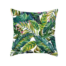 Load image into Gallery viewer, Tropical Plants Cushion Cover Polyester Green Leaves Decorative Pillowcase Tropical Plant Throw Pillow Case Cushion Cover
