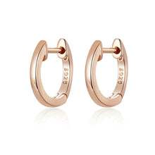 Load image into Gallery viewer, [FIRST 1 HOUR, BUY 4 SAVE 10%] bamoer Sterling Silver 925 Hoop Earrings for Women Tiny Ear Hoops Rose Gold Color SCE808

