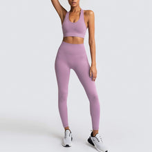 Load image into Gallery viewer, 2020 Women's Yoga Set Seamless Sportswear 2-Piece Gym Yoga Clothes Sports Bra + Leggings Running Wear Skinny Sports Set Suits L
