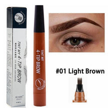 Load image into Gallery viewer, 1 Pcs Makeup Eyebrow Pencil Liquid Makeup Pencil Waterproof  Brown Eyebrow Pencil with Fork Tip Durable Tattoo Pen
