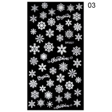 Load image into Gallery viewer, 1Pcs 3D Nail Sticker Christmas Holographics Snowflake For Gold Silver Nail Art Stickers DIY Nail Art Decoration Decals
