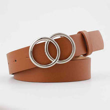 Load image into Gallery viewer, Fashion Leather Waist Belt For Jeans Double Ring Pearl Buckle Ladies Belt For Dresses Black White Women Belt Wild Waistband
