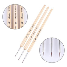 Load image into Gallery viewer, 3Pcs/Set UV Gel Drawing Painting Nail Liner Brush Acrylic Nail Pen French Nail Mixed Colors Gourd Handle Nail Art DIY Tools
