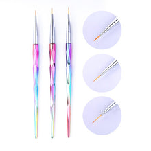 Load image into Gallery viewer, 3Pcs/Set UV Gel Drawing Painting Nail Liner Brush Acrylic Nail Pen French Nail Mixed Colors Gourd Handle Nail Art DIY Tools

