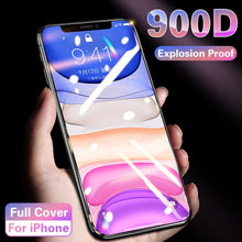 Load image into Gallery viewer, 900D Full Cover Tempered Glass For iPhone 11 Pro Max Screen Protector On 6 7 8 Plus soft edge For iPhone X XS XR Protective Film
