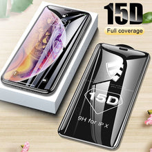 Load image into Gallery viewer, 15D Protective Glass on the For iPhone 6 7 8 plus XR X XS glass full cover iPhone 11 12 Pro Max Screen Protector Tempered Glass
