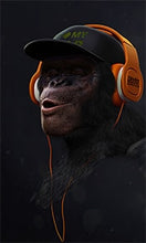 Load image into Gallery viewer, Large Animal Picture Canvas Printed Painting Modern Funny Thinking Monkey with Headphone Wall Art Poster for Living Room Decor
