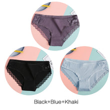 Load image into Gallery viewer, FINETOO Women's Panties 3Pcs/set Soft Cotton Underwear M-XL Sexy Lace Panty Women Underpants Girl Briefs Fashion Female Lingerie
