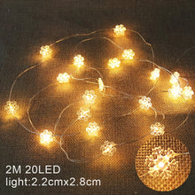 Load image into Gallery viewer, 2M 20LED Santa Claus Snowflake Tree LED Light String Christmas Decoration For Home 2020 Christmas Ornament Xmas Gift New Year
