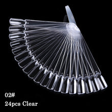 Load image into Gallery viewer, 1Set False Nail Tips Fan Nature Clear Black Finger Nail Display Card Nail Art Practice Acrylic UV Gel Polish Tool Manicure JI386
