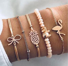 Load image into Gallery viewer, DIEZI Bohemian Handmade Weave Heart Long Tassel Bracelet Sets Women 2018 New Grey Rope Chain Bracelets Jewelry Christmas Gift
