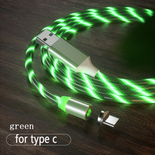 Load image into Gallery viewer, 1m Magnetic charging Mobile Phone Cable USB Type C Flow Luminous Lighting Data Wire for Samsung Huawei LED Micro Kable
