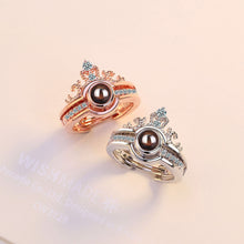 Load image into Gallery viewer, ANENJERY Crown Couple Rings Set Silver Color Projection Rings For Women Gift S-R478

