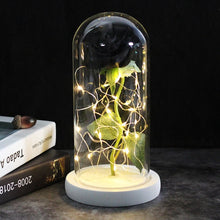 Load image into Gallery viewer, 6 Colour Beauty And The Beast Red Rose In A Glass Dome On A Wooden Base For Valentine's Gifts LED Rose Lamps Christmas
