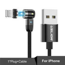 Load image into Gallery viewer, USLION 2020 New 540 Degree Rotate Magnetic Cable Micro USB Type C Cable Magnetic Charging Cable For iPhone 11 Pro Max Data Line

