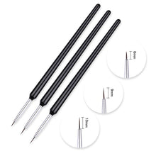 Load image into Gallery viewer, 3Pcs/Set UV Gel Drawing Painting Nail Liner Brush Acrylic Nail Pen French Nail Mixed Colors Gourd Handle Nail Art DIY Tools
