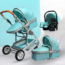 Load image into Gallery viewer, Luxurious Baby Stroller 3 in 1 Portable Travel Baby Carriage Folding Prams Aluminum Frame High Landscape Car for Newborn Baby
