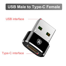 Load image into Gallery viewer, Baseus USB Type C OTG Adapter USB C Male To Micro USB Female Cable Converters For Macbook Samsung S10 Huawei USB To Type-c OTG
