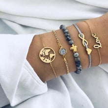 Load image into Gallery viewer, DIEZI Bohemian Handmade Weave Heart Long Tassel Bracelet Sets Women 2018 New Grey Rope Chain Bracelets Jewelry Christmas Gift
