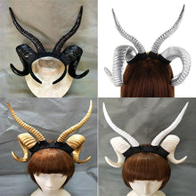 Load image into Gallery viewer, Handmade Sheep horn Headband Hairband Accessory Demon Evil Gothic Lolita Cosplay Halloween Headwear Prop
