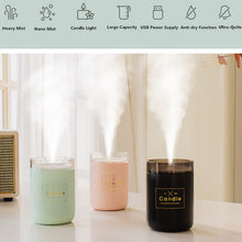 Load image into Gallery viewer, 280ML Ultrasonic Air Humidifier Candle Romantic Soft Light USB Essential Oil Diffuser Car Purifier Aroma Anion Mist Maker 2019

