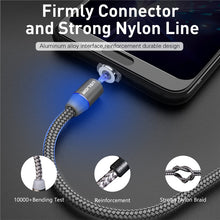 Load image into Gallery viewer, USLION 2M Fast Charging Magnetic Cable Micro USB Type C Charger For iPhone XS X 8 7 Samsung S10 9 Magnet Android Phone Cable 3M
