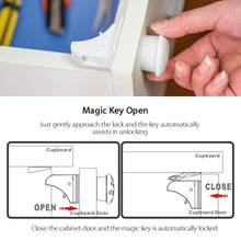 Load image into Gallery viewer, 4/8/10/12 locks+1/2/3keys Magnetic Child Lock Baby Safety Cabinet Door Lock Kids Drawer Locker Security Cupboard Invisible Locks
