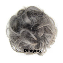 Load image into Gallery viewer, Delice Women's Wrap On Messy Bun Curly Scrunchie Chignon With Rubber Band Brown Black Synthetic Hair Ring
