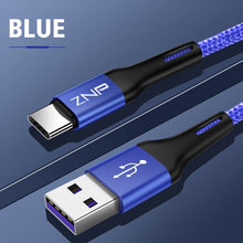 Load image into Gallery viewer, ZNP USB Type C Cable For Samsung S10 Huawei P30 Pro Fast Charge Type-C Mobile Phone Charging Wire USB C Cable for Samsung S9 S8
