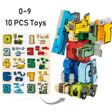 Load image into Gallery viewer, 15PCS Assembling Building Blocks  Educational Toys Action Figure Transformation Number Robot Deformation Robot Toy for Children
