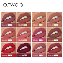 Load image into Gallery viewer, O.TWO.O 12 Colors Lips Makeup Lipstick  Lip Gloss Long Lasting Moisture Cosmetic Lipstick Red Lip Matte Lipstick Waterproof

