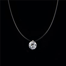 Load image into Gallery viewer, Poputton Female Transparent Fishing Line Necklace Silver Color Invisible Chain Women Rhinestone Choker Necklace Collier Femme
