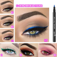 Load image into Gallery viewer, Cat Eye Makeup Waterproof Neon Colorful Liquid Eyeliner Pen Make Up Comestics Long-lasting Black Eye Liner Pencil Makeup Tools
