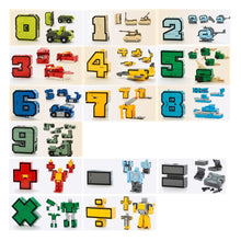 Load image into Gallery viewer, 15PCS Assembling Building Blocks  Educational Toys Action Figure Transformation Number Robot Deformation Robot Toy for Children
