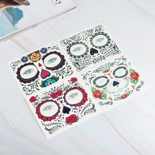 Load image into Gallery viewer, Facial makeup Sticker Special Waterproof Face tattoo Day of The Dead Skull Face dress up Halloween Temporary Tattoo Stickers
