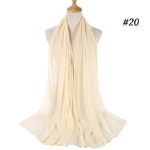 Load image into Gallery viewer, women plain bubble chiffon scarf hijab wrap printe solid color shawls headband muslim hijabs scarves/scarf 60 colors
