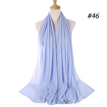 Load image into Gallery viewer, women plain bubble chiffon scarf hijab wrap printe solid color shawls headband muslim hijabs scarves/scarf 60 colors
