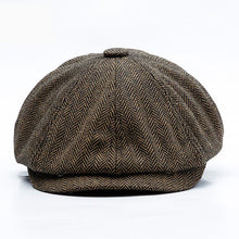 Load image into Gallery viewer, Wuaumx Unisex Autumn Winter Newsboy Caps Men And Women Warm Tweed Octagonal Hat For Male Detective Hats Retro Flat Caps chapeau
