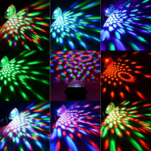 Load image into Gallery viewer, Sound Activated Rotating Disco Ball Party Lights Strobe Light 3W RGB LED Stage Lights For Christmas Home KTV Xmas Wedding Show
