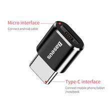 Load image into Gallery viewer, Baseus USB Type C OTG Adapter USB C Male To Micro USB Female Cable Converters For Macbook Samsung S10 Huawei USB To Type-c OTG
