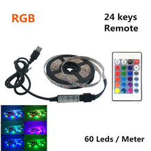 Load image into Gallery viewer, USB LED Strips SMD3528 light 5V adapter string Christmas desk Decor lamp tape For TV Background Lighting 5V 50CM 1M 2M 3M 4M 5M

