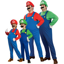 Load image into Gallery viewer, Cosplay Adults and Kids Super Mario Bros Cosplay Dance Costume Set Children Halloween Party MARIO &amp; LUIGI Costume for Kids Gifts
