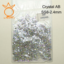 Load image into Gallery viewer, 1440pcs Glass 3D Rhinestones For Nail Art Design Gems Nail Decorations Crystal Strass AB Stones SS3-SS10
