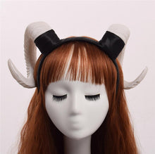 Load image into Gallery viewer, Handmade Sheep horn Headband Hairband Accessory Demon Evil Gothic Lolita Cosplay Halloween Headwear Prop
