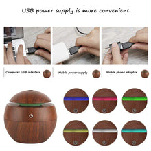 Load image into Gallery viewer, 130ML USB Aroma Diffuser  Ultrasonic Cool Mist Humidifier Air Purifier 7 Color Change LED Night light for Office Home
