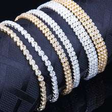 Load image into Gallery viewer, Liuyuwei Fashion Cubic Zirconia Tennis Bracelet &amp; Bangle Gold Silver Color Charm Bracelet For Women Bridal Wedding Party Jewelry
