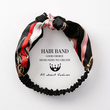 Load image into Gallery viewer, MENGJIQIAO Women Hair Accessories Fashion Headband Fabric Cross Knotted Bow Chiffon Floral Hair Band Korea Headdress ladies Hoop
