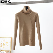 Load image into Gallery viewer, chic Autumn winter thick Sweater Pullovers Women Long Sleeve casual warm basic turtleneck Sweater female knit Jumpers top
